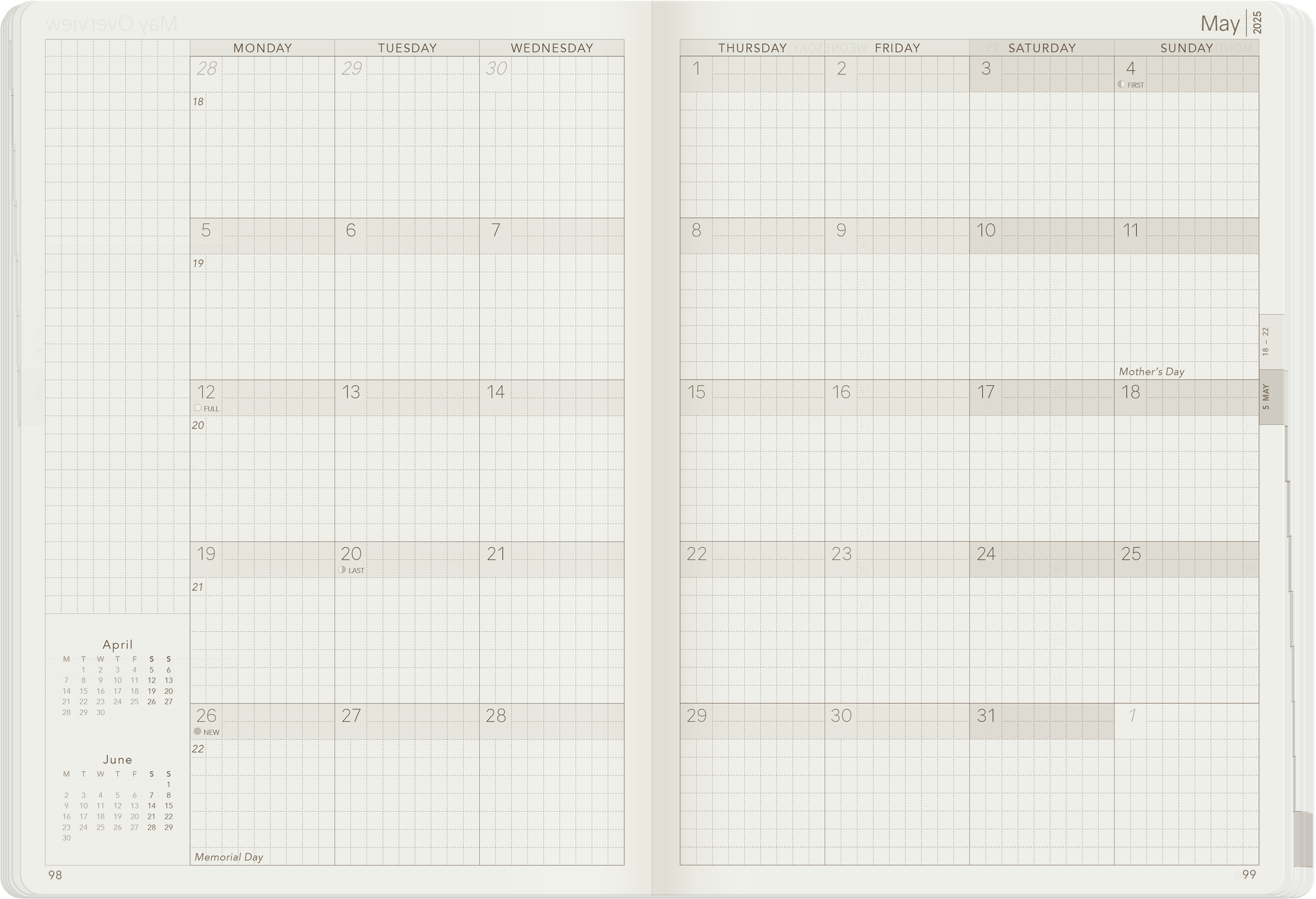 2025 A5 Weekly Planner | 52gsm Tomoe River Paper | Core | Unstacked Weekends