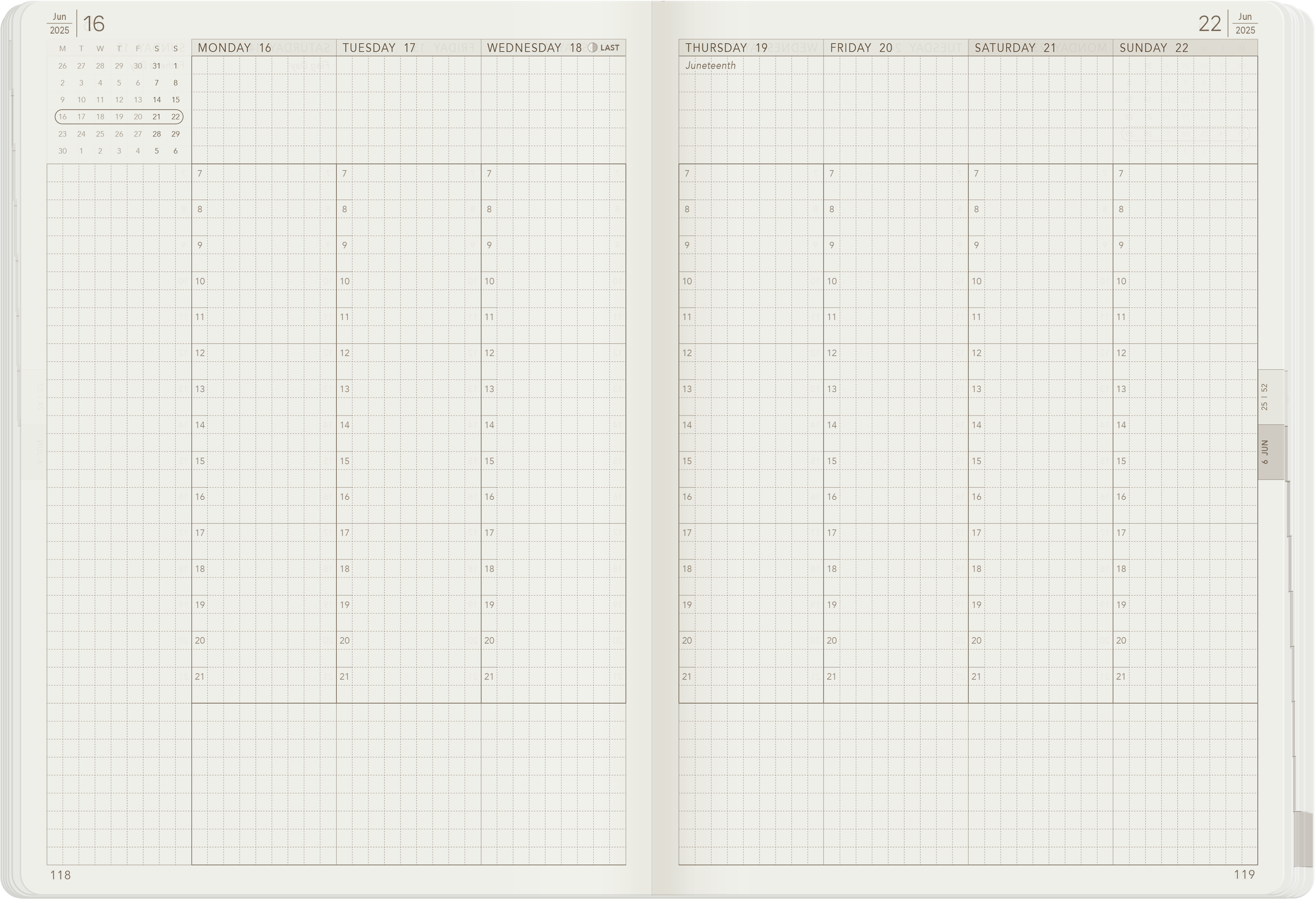 2025 A5 Weekly Planner | 52gsm Tomoe River Paper | Core | Unstacked Weekends