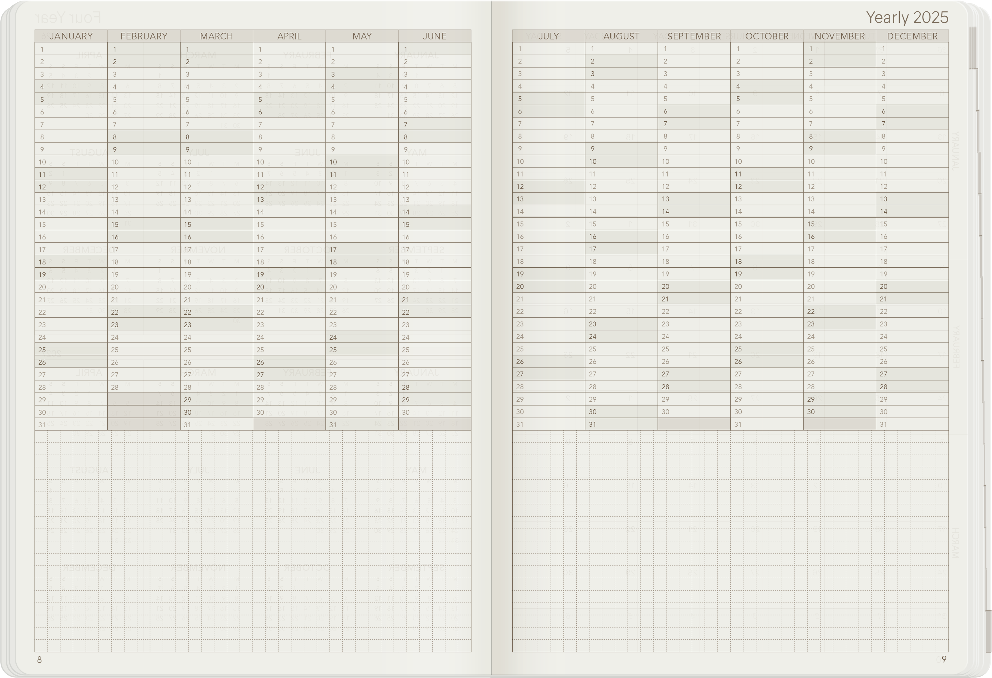 2025 A5 Weekly Planner | 52gsm Tomoe River Paper | Core | Unstacked Weekends