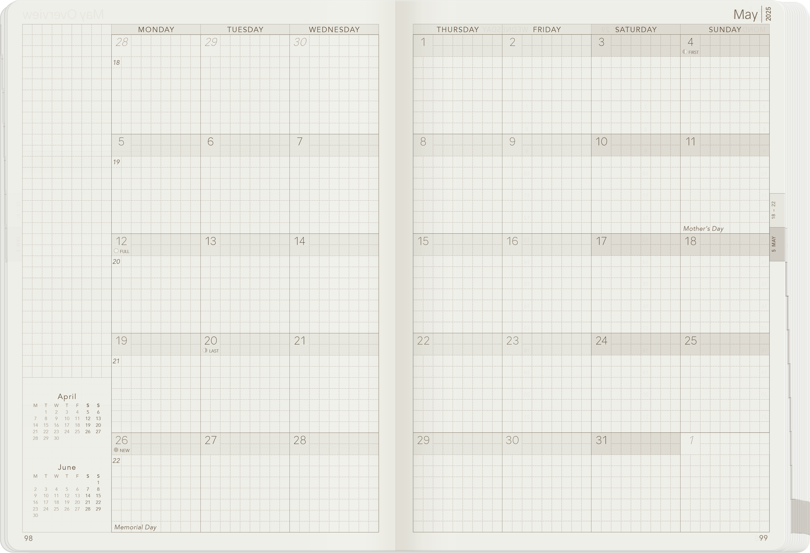 IMPERFECT | 2025 A5 Weekly Planner | 52gsm Tomoe River Paper | All-in-One | Stacked Weekends