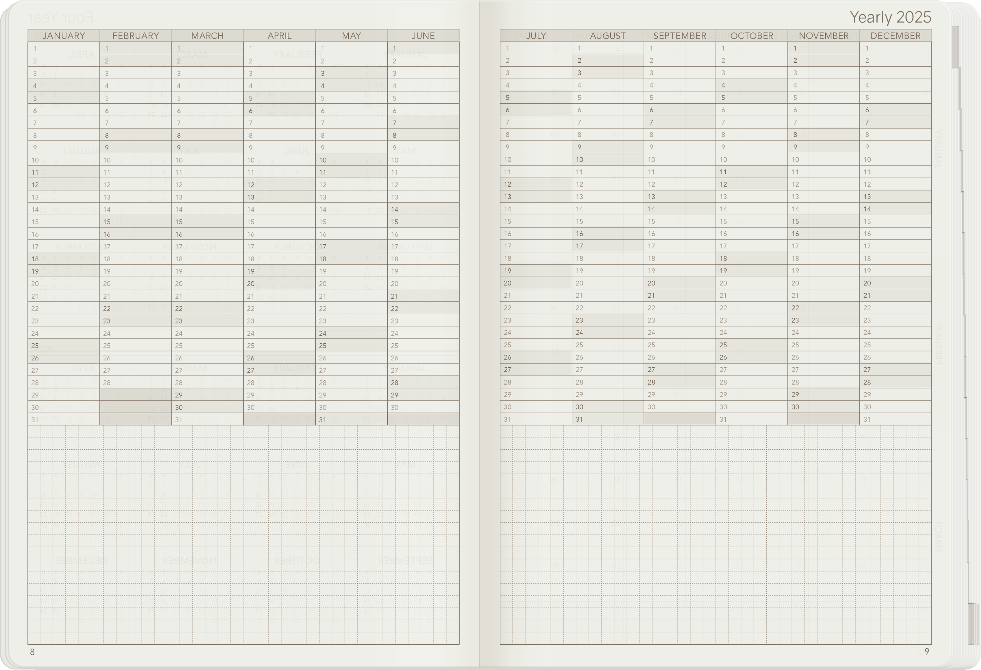 IMPERFECT | 2025 A5 Weekly Planner | 52gsm Tomoe River Paper | All-in-One | Stacked Weekends