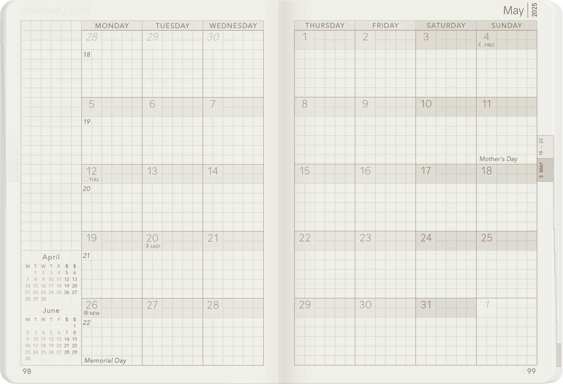 2025 A6 Weekly Planner | 52gsm Tomoe River Paper | Core | Stacked Weekends