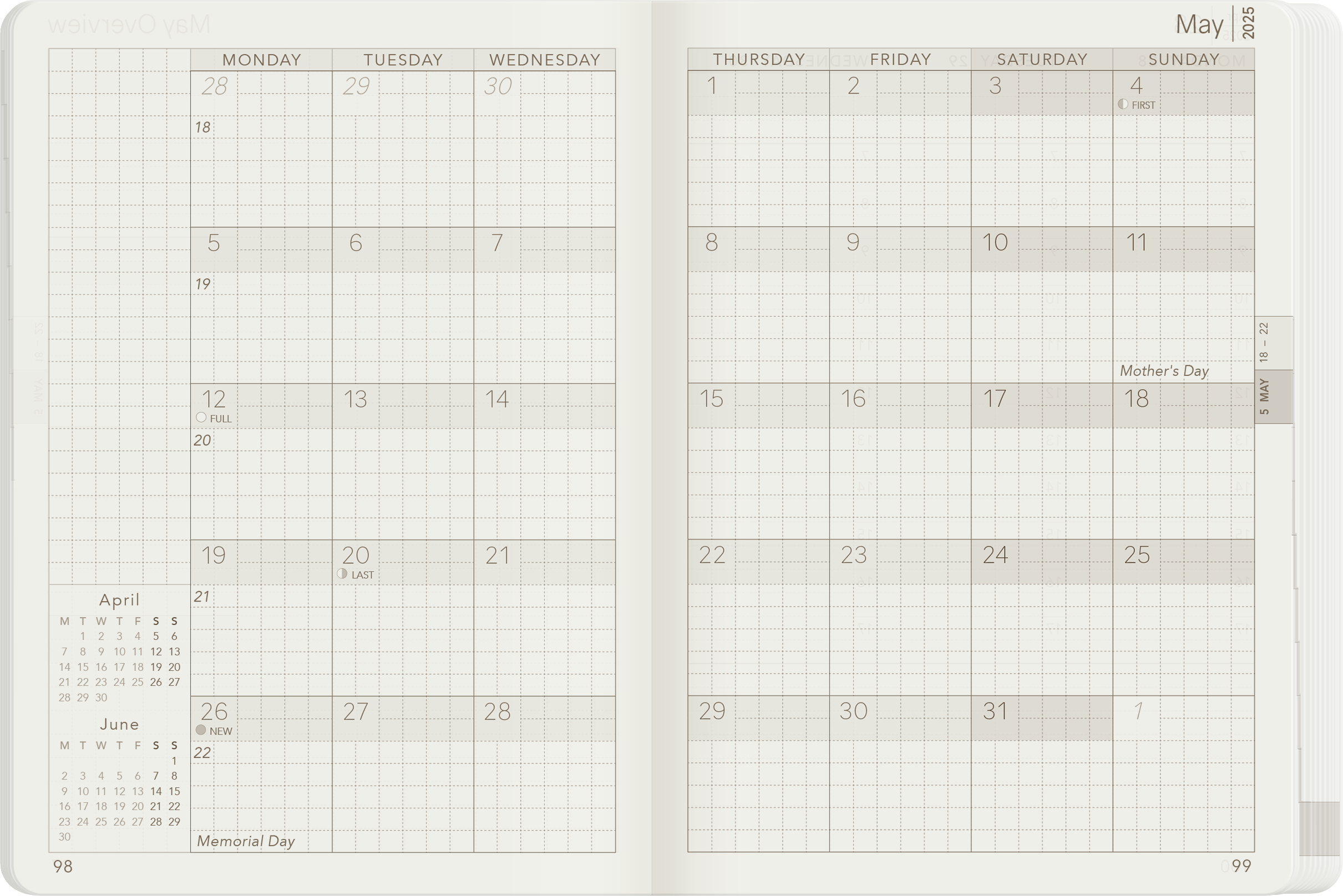 2025 A6 Weekly Planner | 52gsm Tomoe River Paper | All-in-One | Stacked Weekends