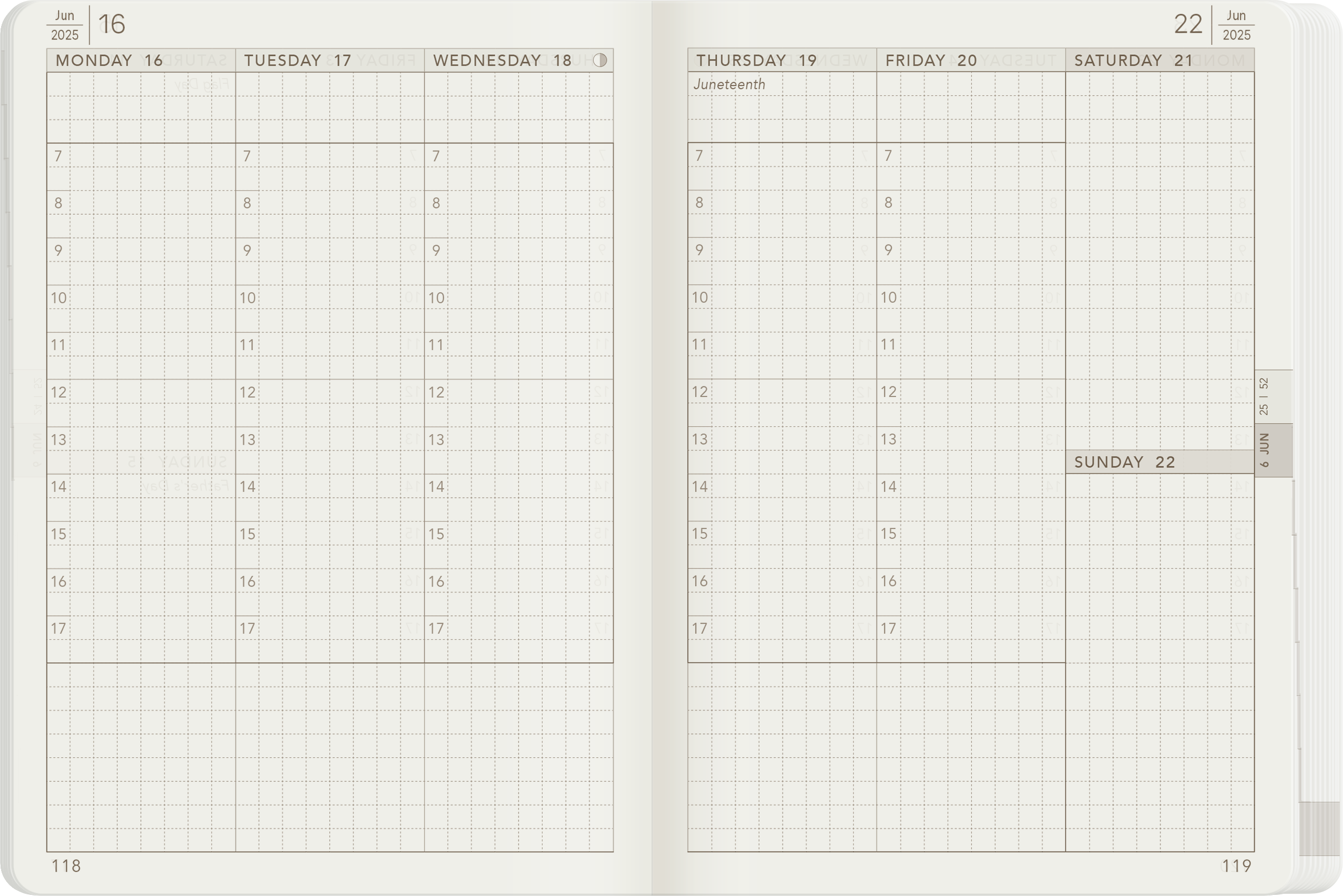 2025 A6 Weekly Planner | 52gsm Tomoe River Paper | All-in-One | Stacked Weekends