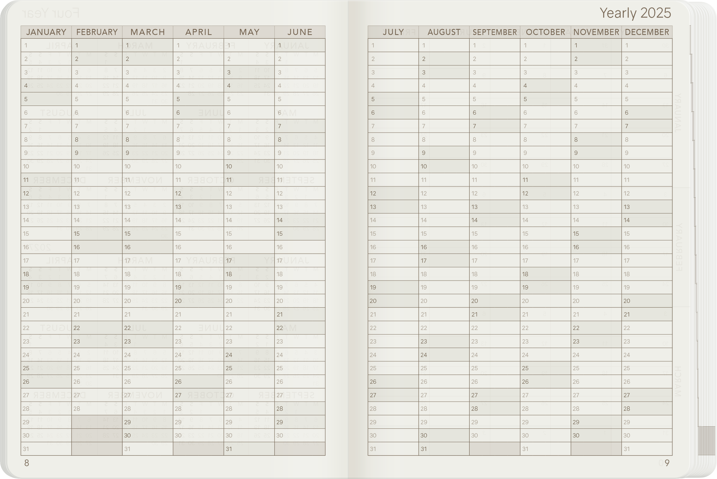 2025 A6 Weekly Planner | 52gsm Tomoe River Paper | All-in-One | Stacked Weekends