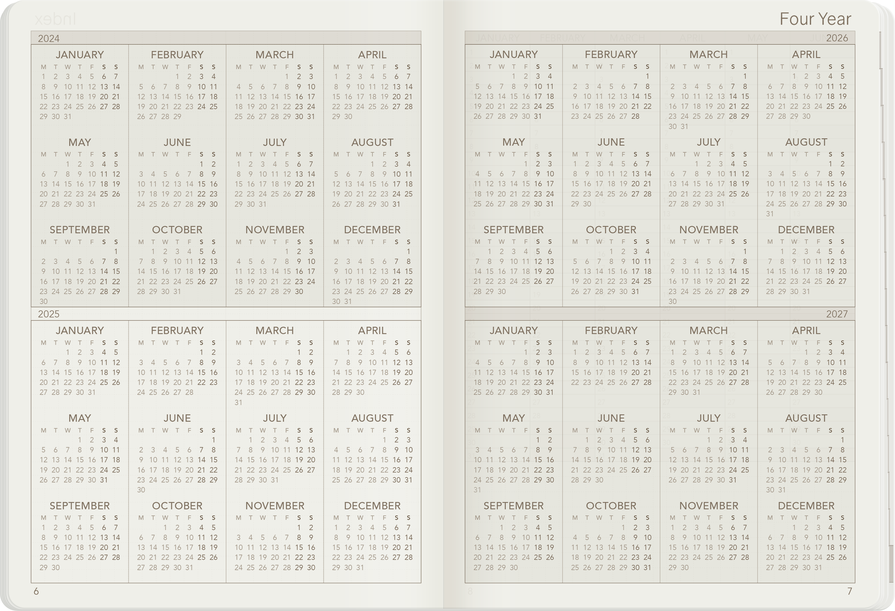 2025 B6 Weekly Planner | 52gsm Tomoe River Paper | Core | Stacked Weekends