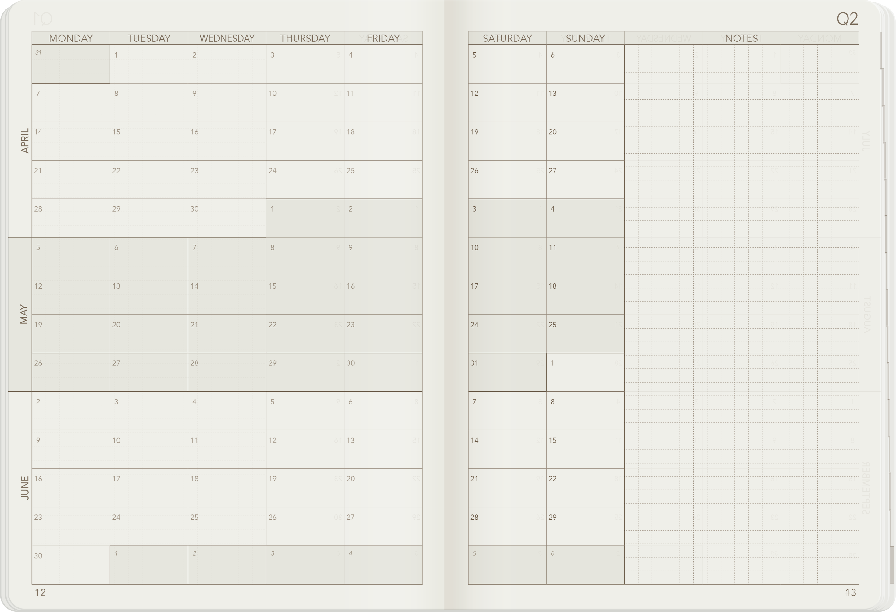 2025 B6 Weekly Planner | 52gsm Tomoe River Paper | Core | Stacked Weekends