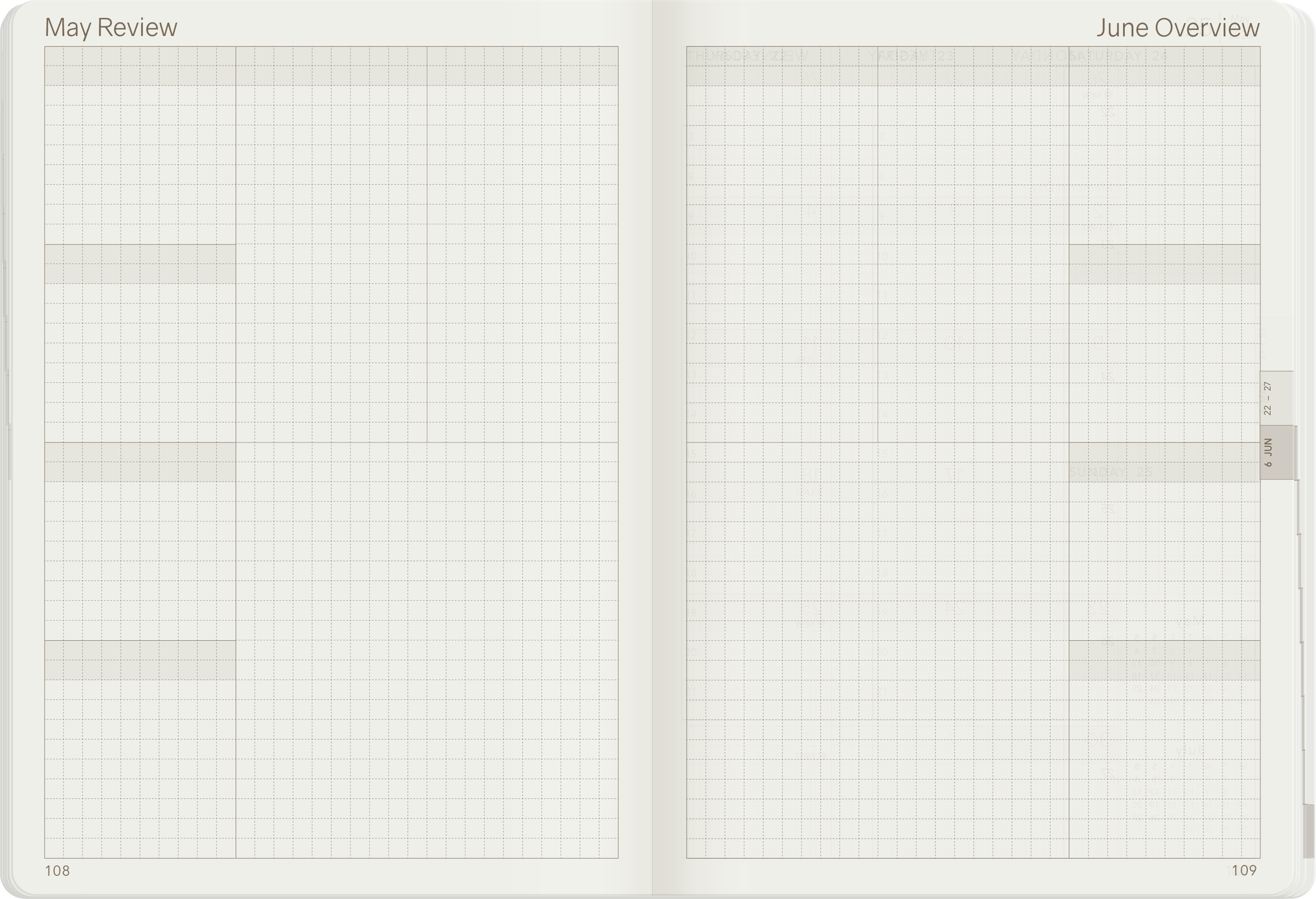 2025 B6 Weekly Planner | 52gsm Tomoe River Paper | Core | Stacked Weekends
