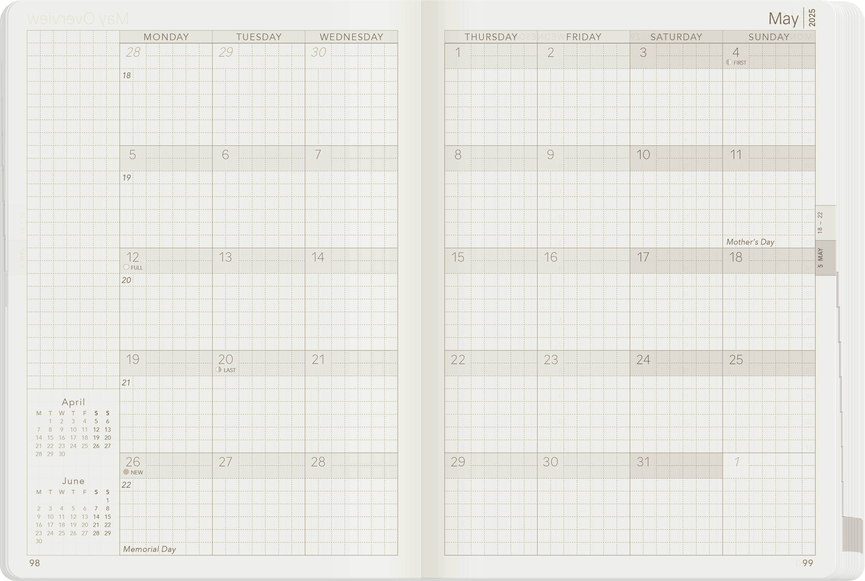 2025 B6 Weekly Planner | 52gsm Tomoe River Paper | All-in-One | Stacked Weekends