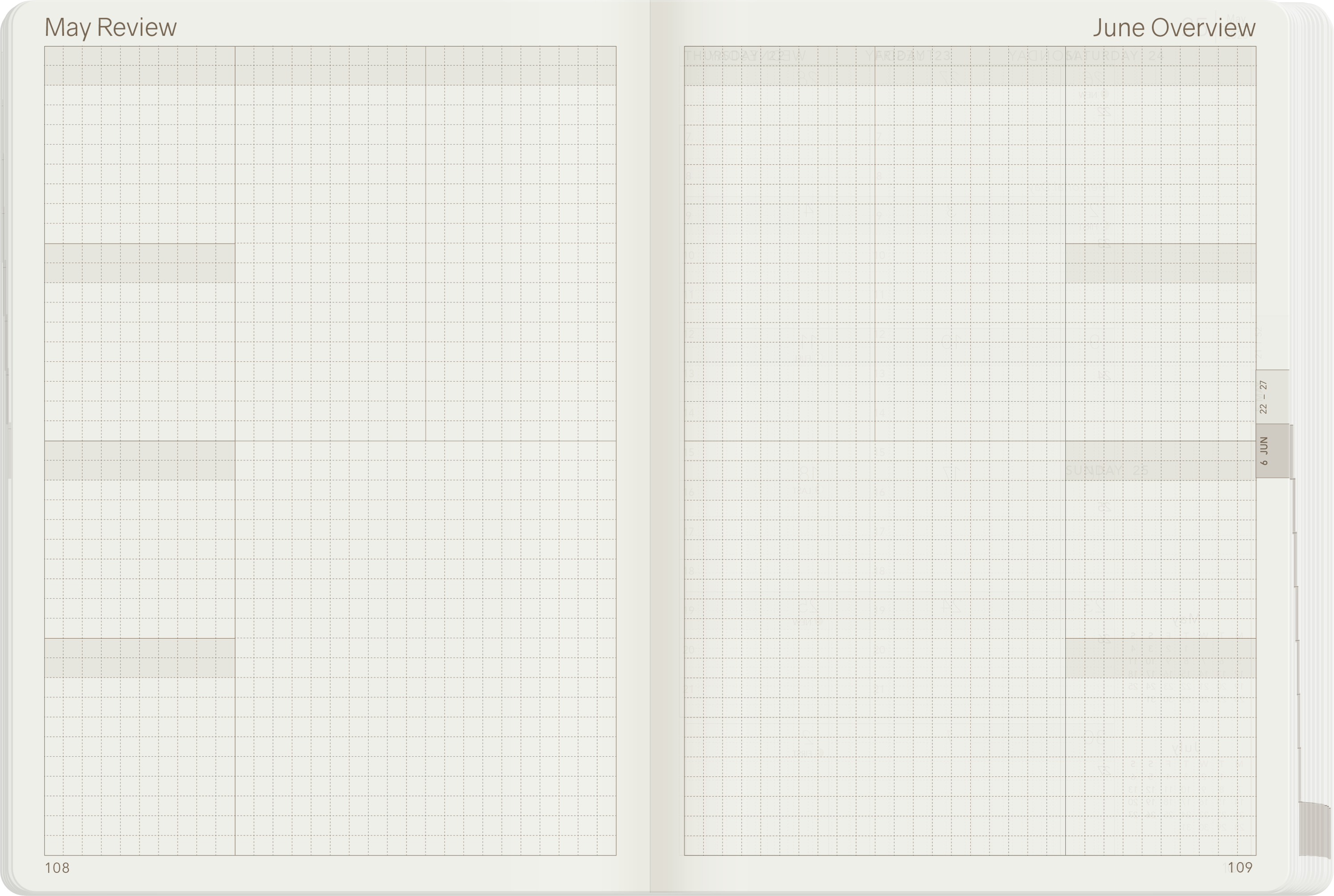 2025 B6 Weekly Planner | 52gsm Tomoe River Paper | All-in-One | Stacked Weekends