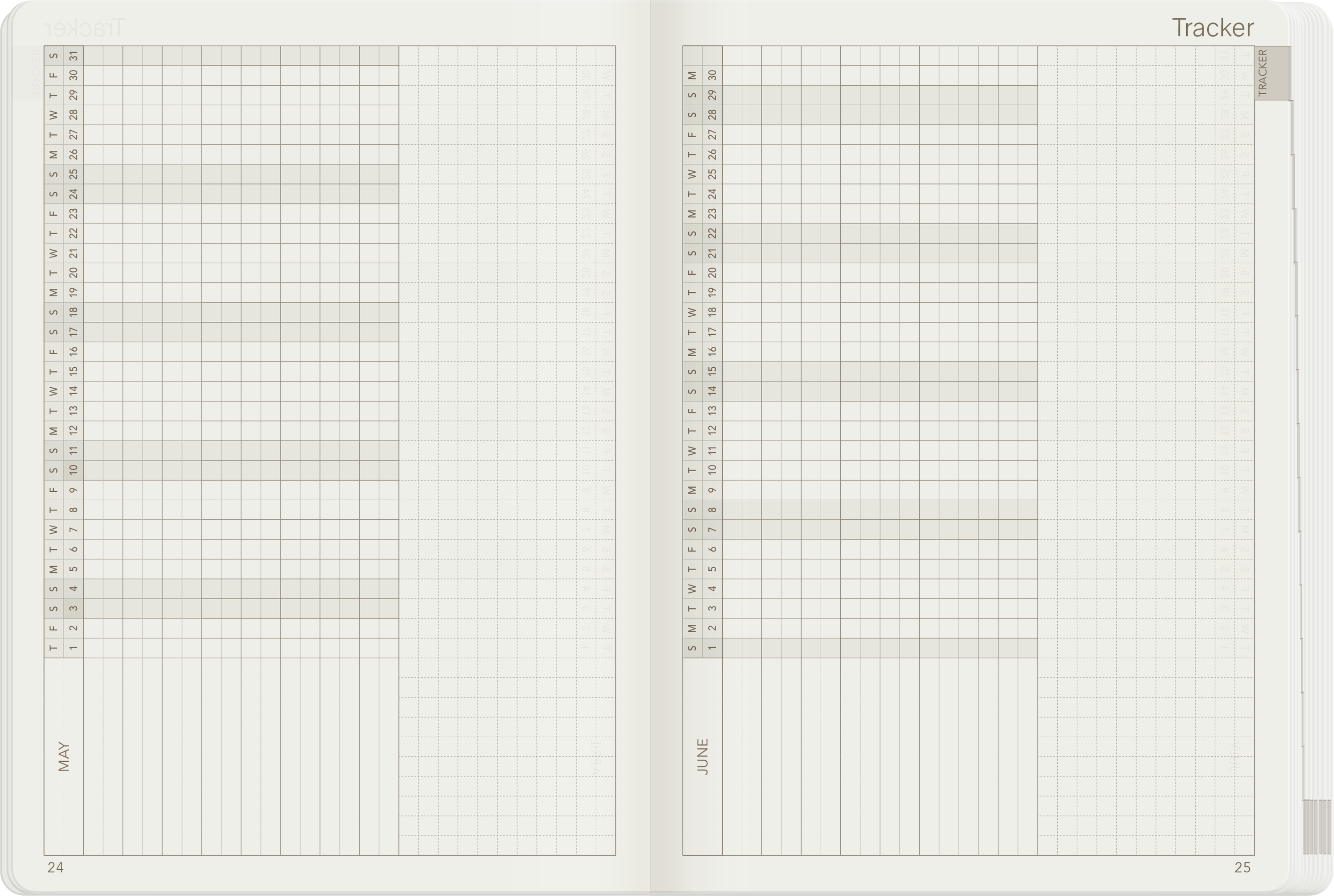 2025 B6 Weekly Planner | 52gsm Tomoe River Paper | All-in-One | Stacked Weekends