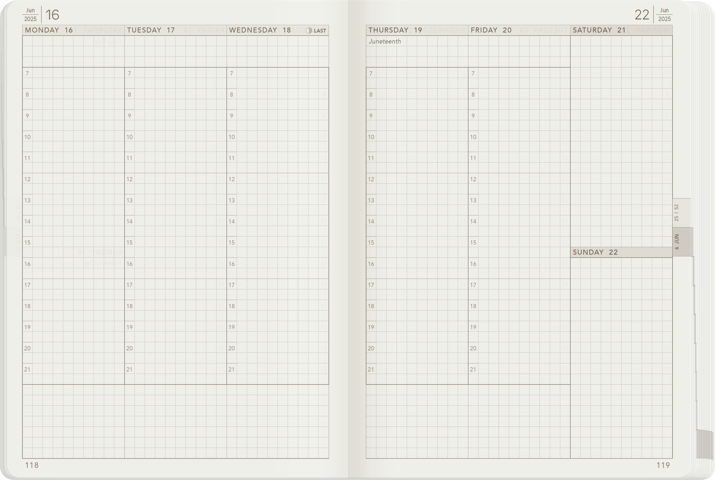 2025 B6 Weekly Planner | 52gsm Tomoe River Paper | All-in-One | Stacked Weekends