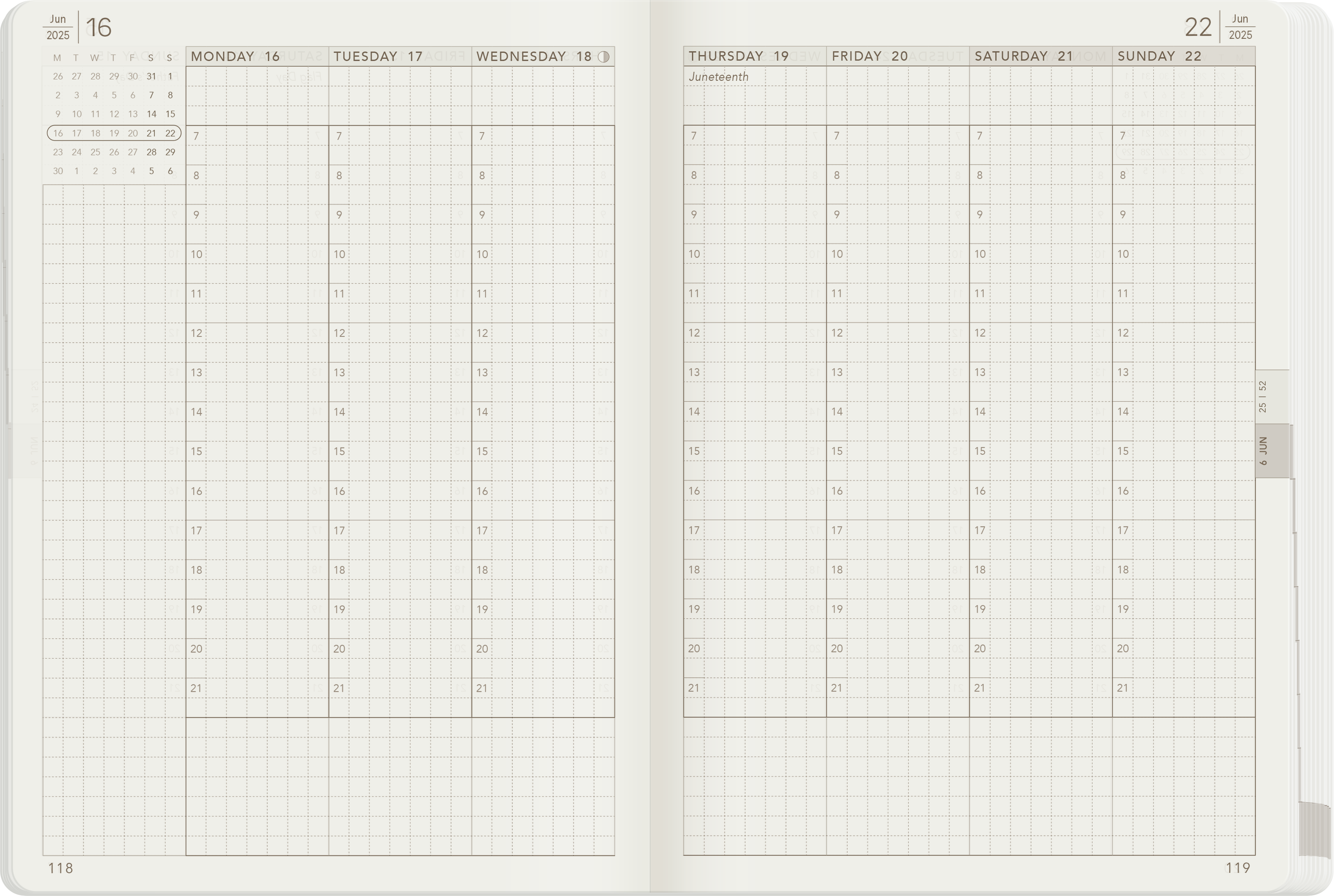 2025 B6 Weekly Planner | 52gsm Tomoe River Paper | All-in-One | Unstacked Weekends