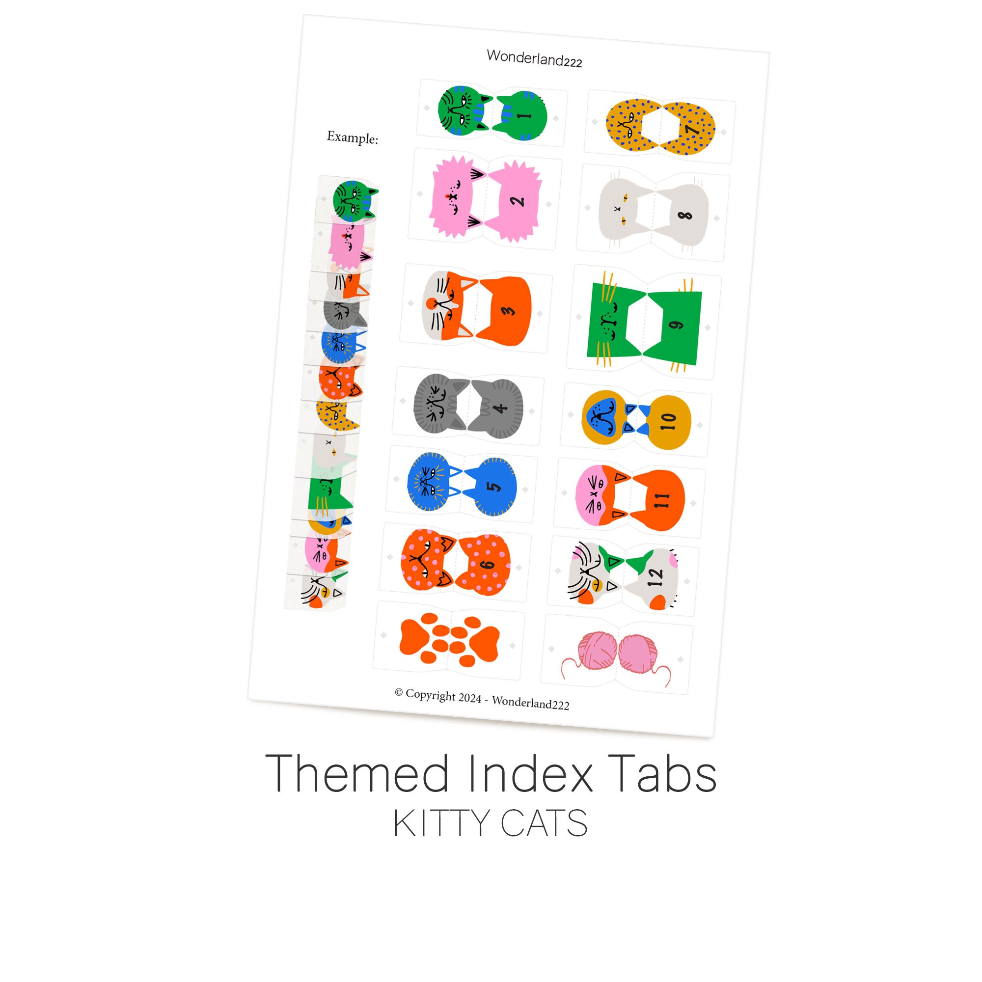 Cat Monthly Index Tabs by Wonderland 222 – Wonderland222