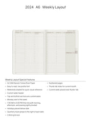 2024 A6 Weekly Planner | 52gsm Tomoe River Paper | Core | Stacked Weekends