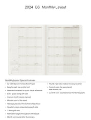 2024 B6 Weekly Planner | 52gsm Tomoe River Paper | Core | Stacked Weekends