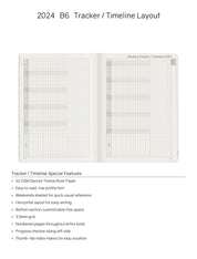 2024 B6 Weekly Planner | 52gsm Tomoe River Paper | Core | Stacked Weekends
