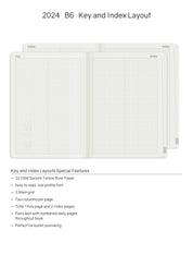 2024 B6 Weekly Planner | 52gsm Tomoe River Paper | All-in-One | Stacked Weekends