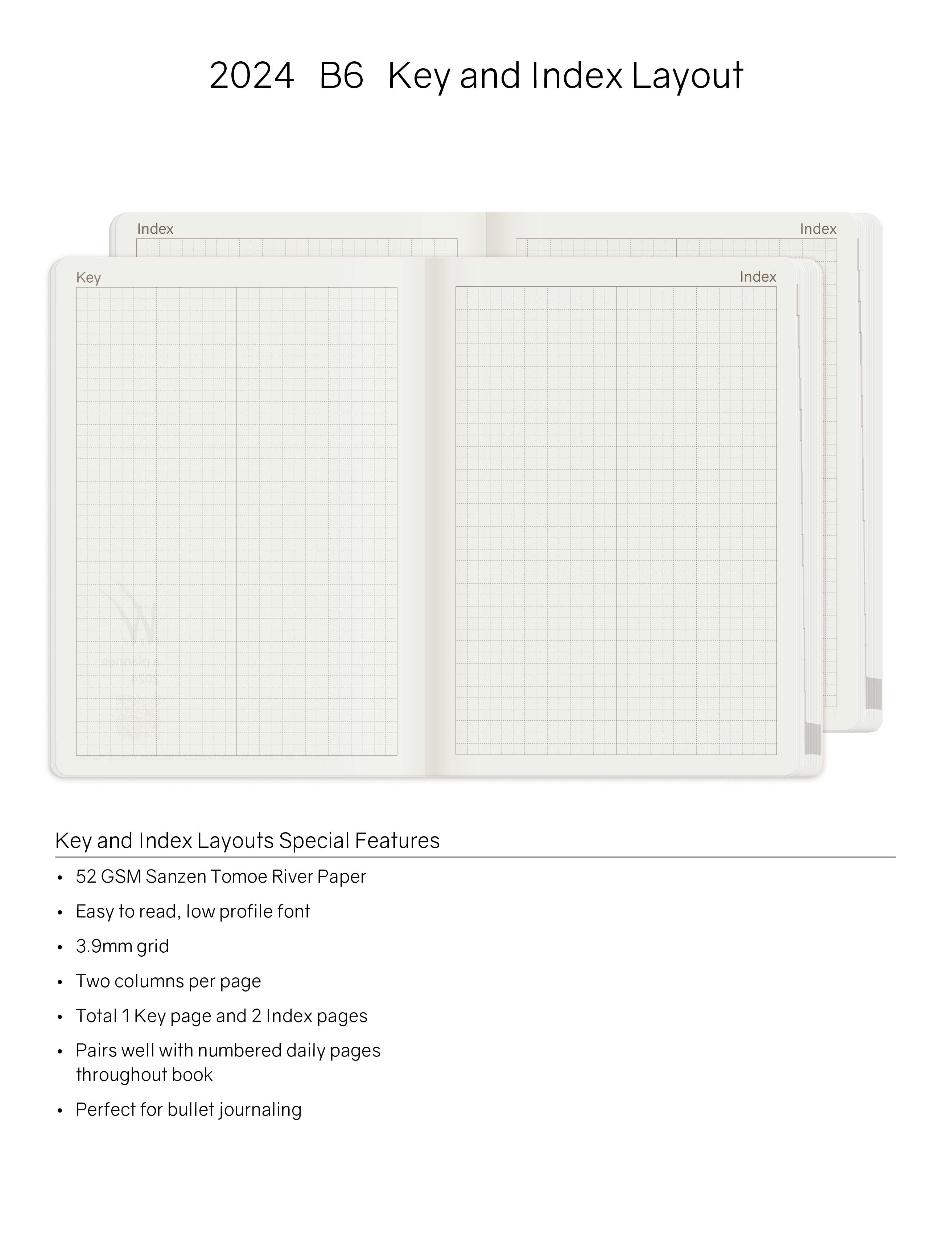 2024 B6 Weekly Planner | 52gsm Tomoe River Paper | All-in-One | Stacked Weekends