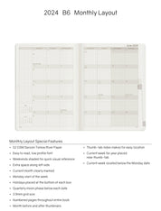 2024 B6 Weekly Planner | 52gsm Tomoe River Paper | All-in-One | Stacked Weekends