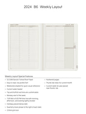 2024 B6 Weekly Planner | 52gsm Tomoe River Paper | All-in-One | Stacked Weekends