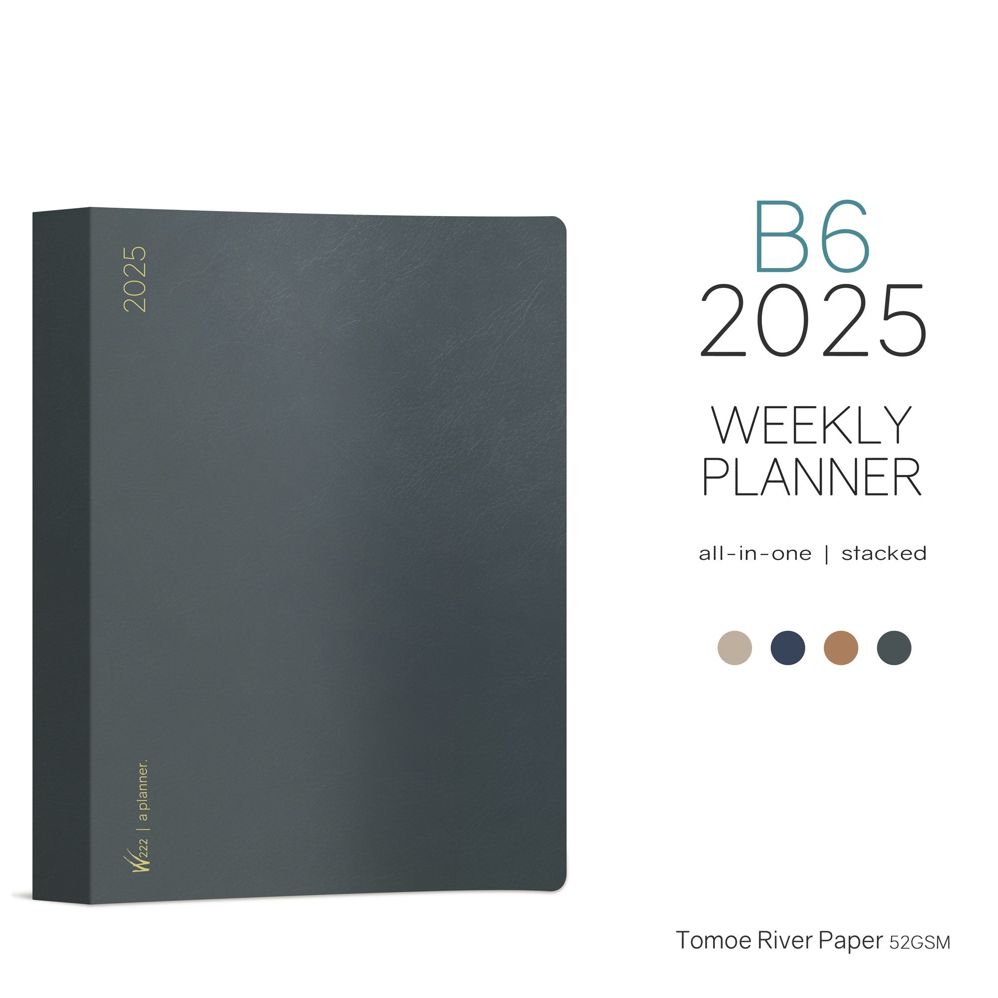 2025 B6 Weekly Planner | 52gsm Tomoe River Paper | All-in-One | Stacked Weekends