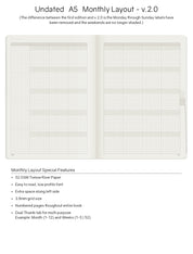 A5 Undated Weekly Planner v.2 | 2023 Edition | Core | Stacked Weekends