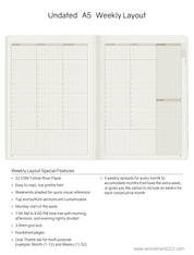 A5 Undated Weekly Planner v.1 | 2022 Edition | Core | Stacked Weekends