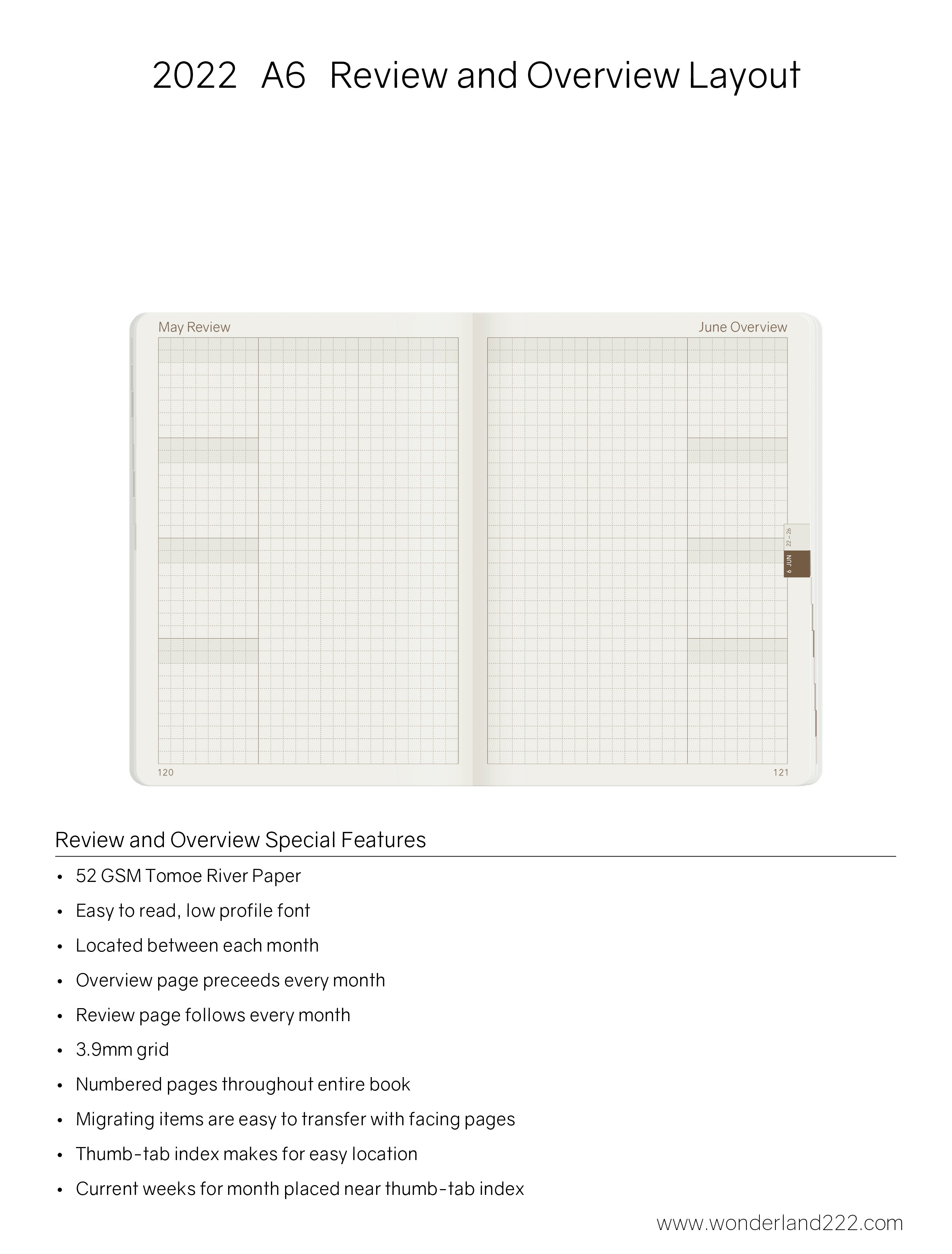 Sale | 2022 A6 Weekly Planner | 52gsm Tomoe River Paper | Core | Stacked Weekends