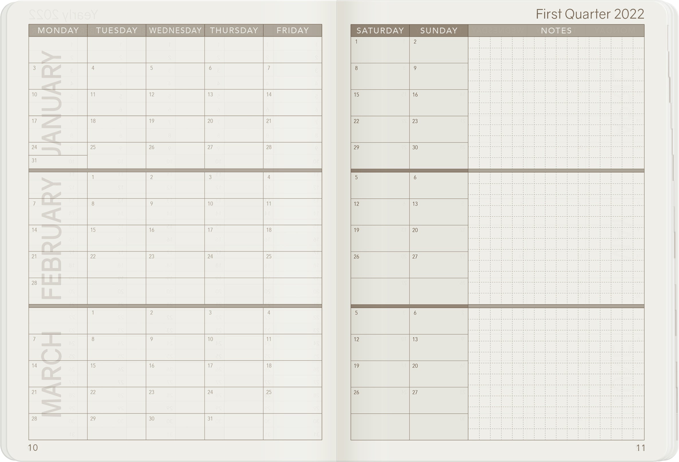 Sale | 2022 A6 Weekly Planner | 52gsm Tomoe River Paper | Core | Stacked Weekends