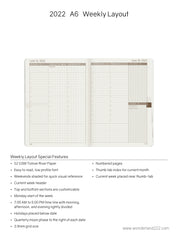 Sale | 2022 A6 Weekly Planner | 52gsm Tomoe River Paper | Core | Stacked Weekends