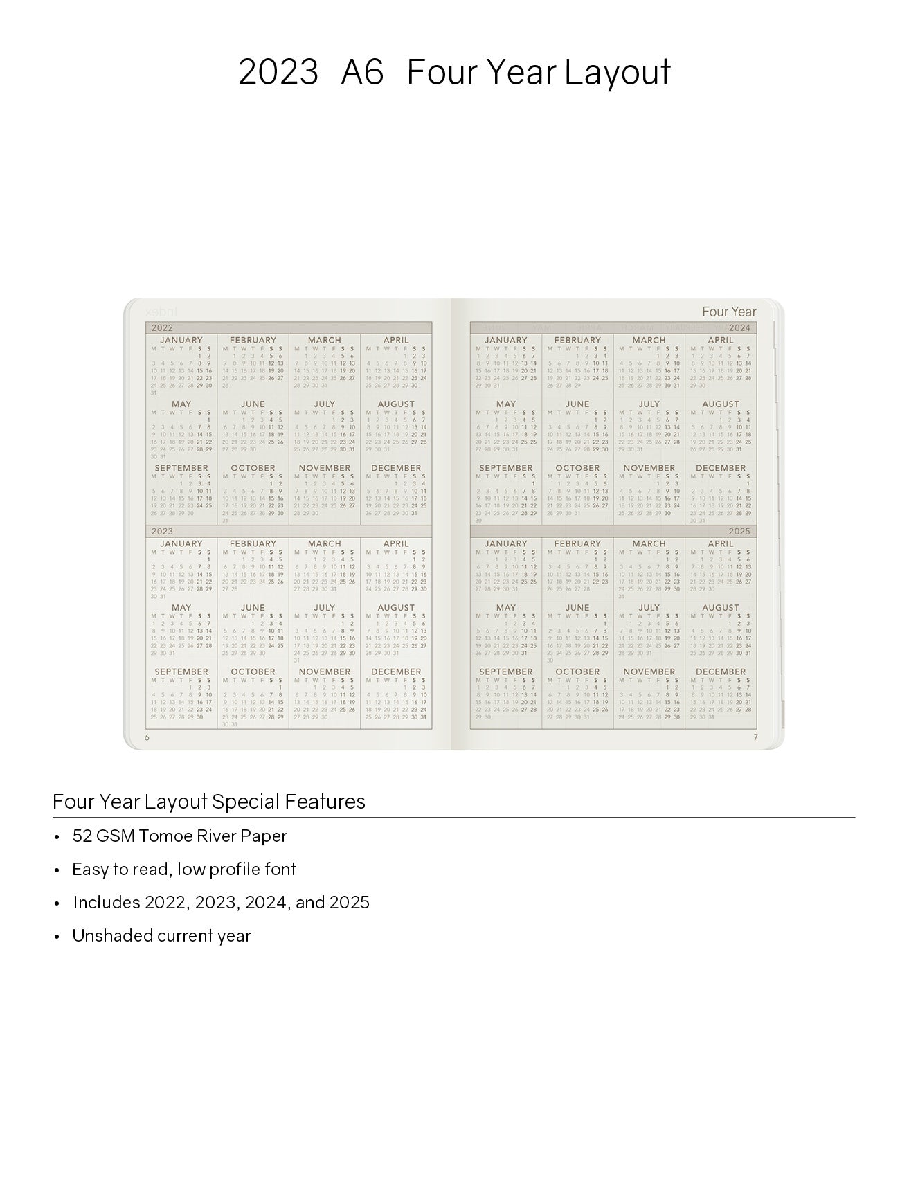 Sale | 2023 A6 Weekly Planner | 52gsm Tomoe River Paper | Core | Stacked Weekends