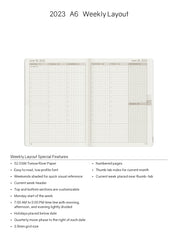 Sale | 2023 A6 Weekly Planner | 52gsm Tomoe River Paper | Core | Stacked Weekends