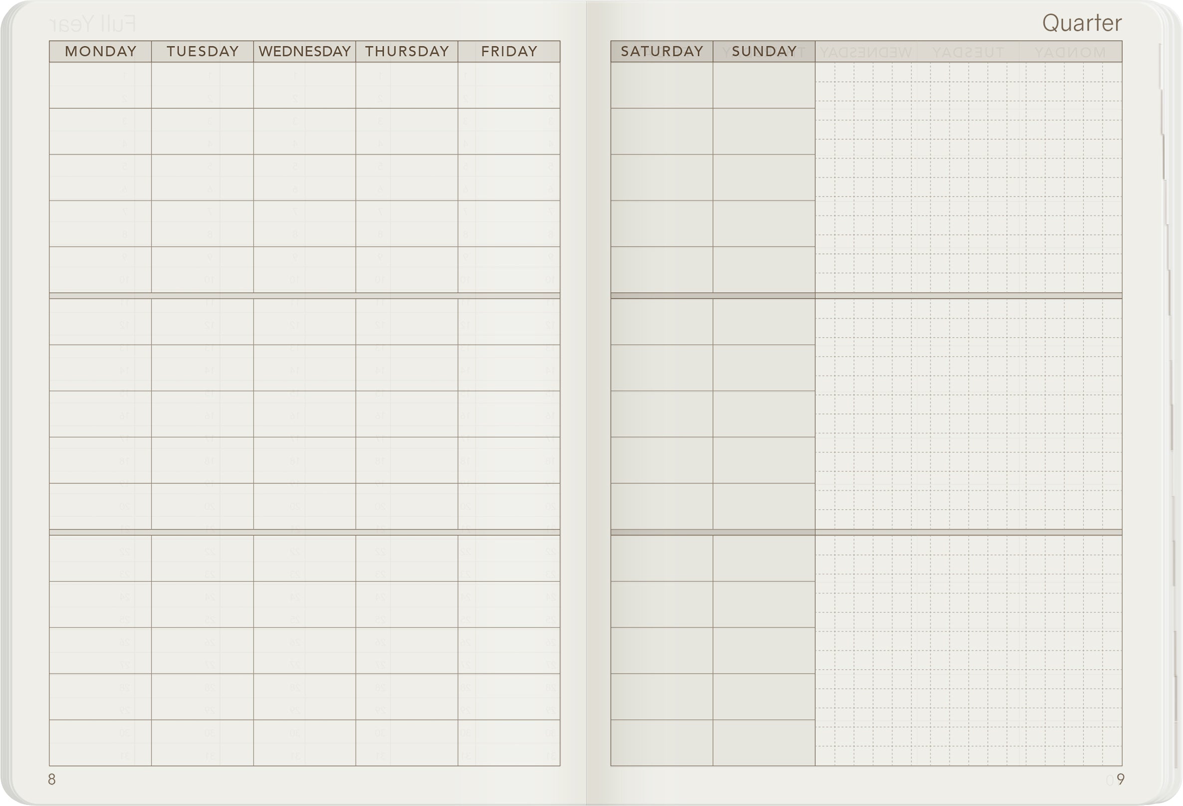 A6 Undated Weekly Planner v.1 | 2022 Edition | Core | Stacked Weekends