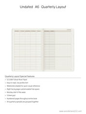 A6 Undated Weekly Planner v.1 | 2022 Edition | Core | Stacked Weekends
