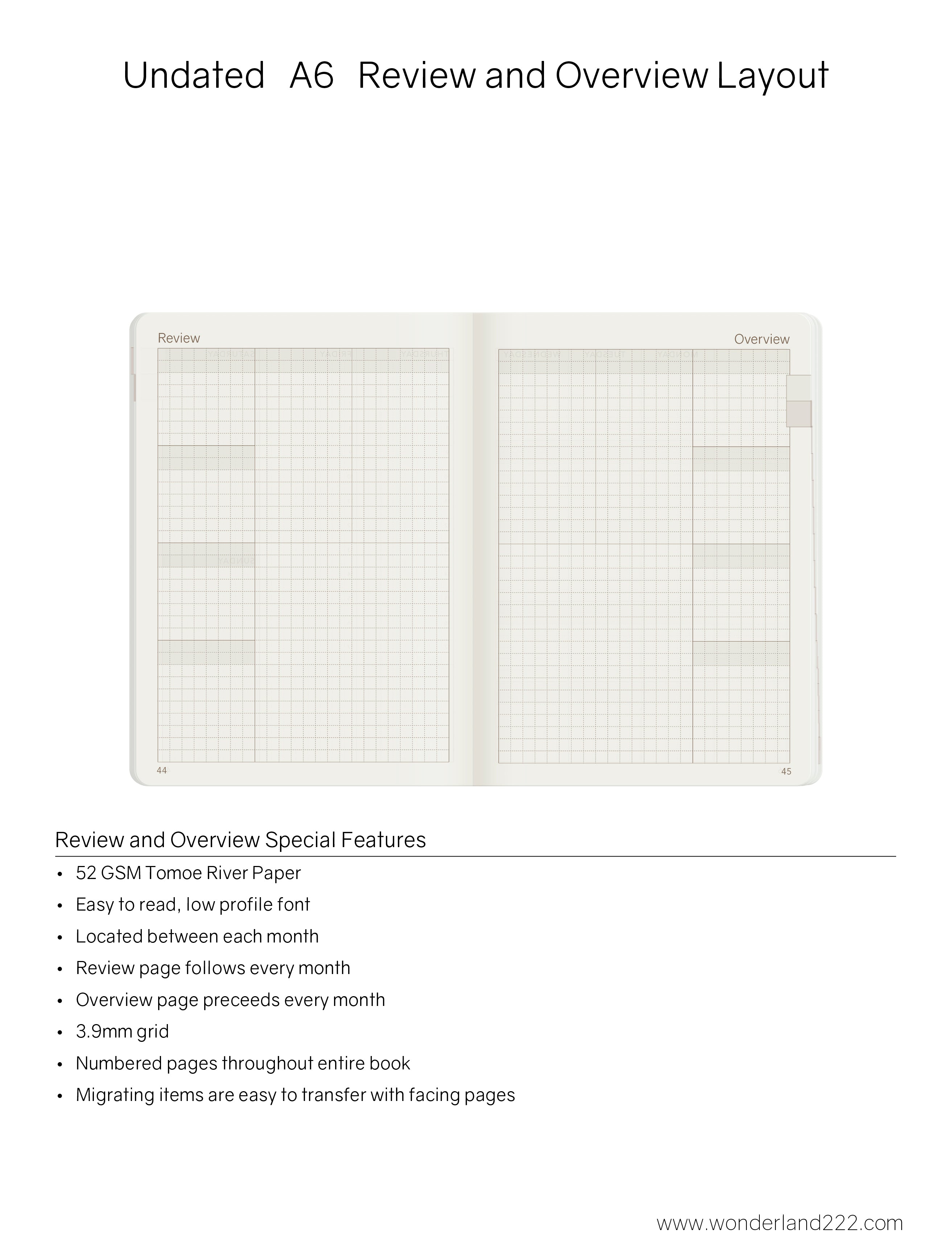 A6 Undated Weekly Planner v.1 | 2022 Edition | Core | Stacked Weekends