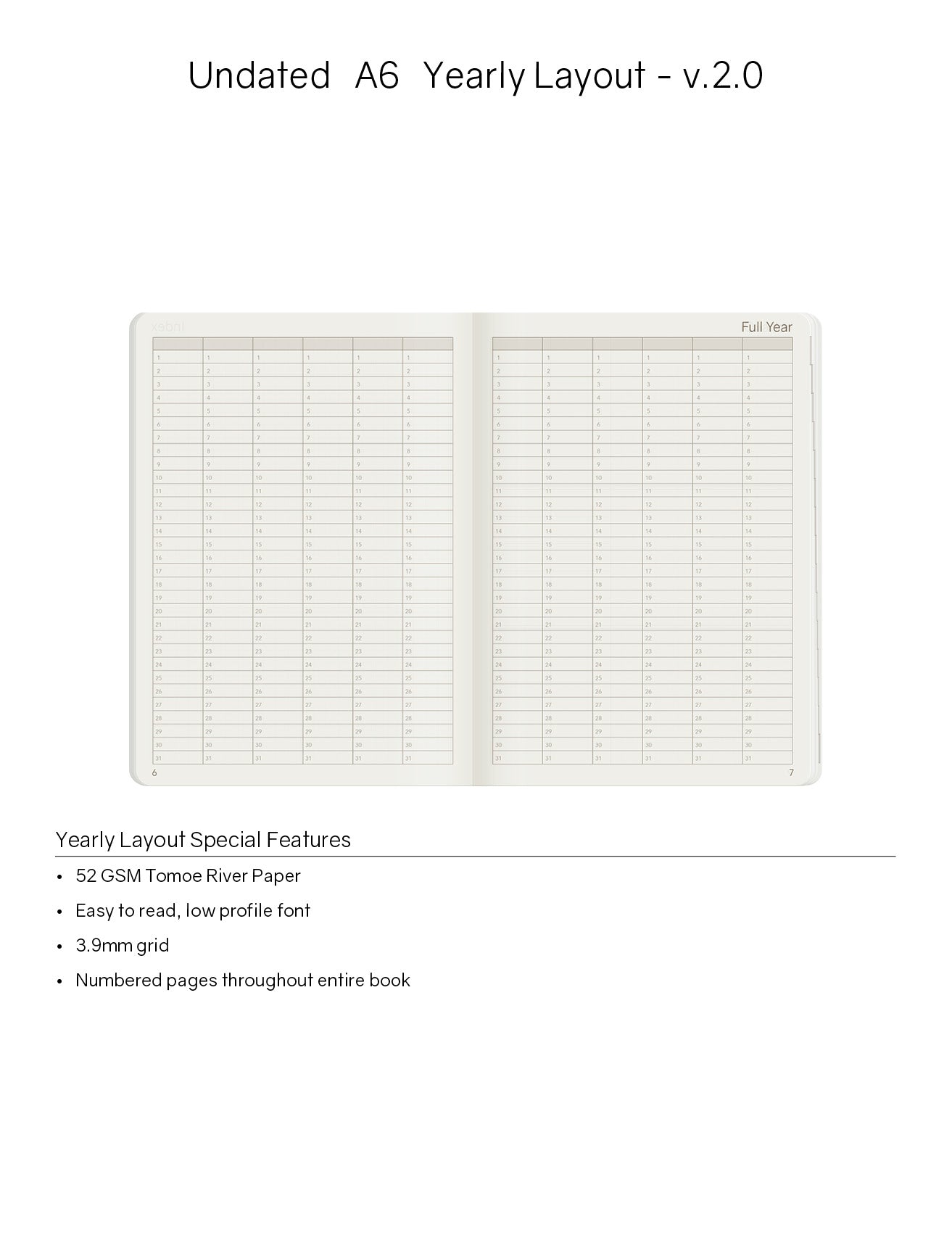 A6 Undated Weekly Planner v.2 | 2023 Edition | Core | Stacked Weekends