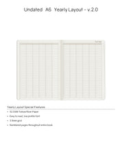 A6 Undated Weekly Planner v.2 | 2023 Edition | Core | Stacked Weekends