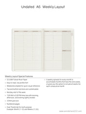 A6 Undated Weekly Planner v.1 | 2022 Edition | Core | Stacked Weekends