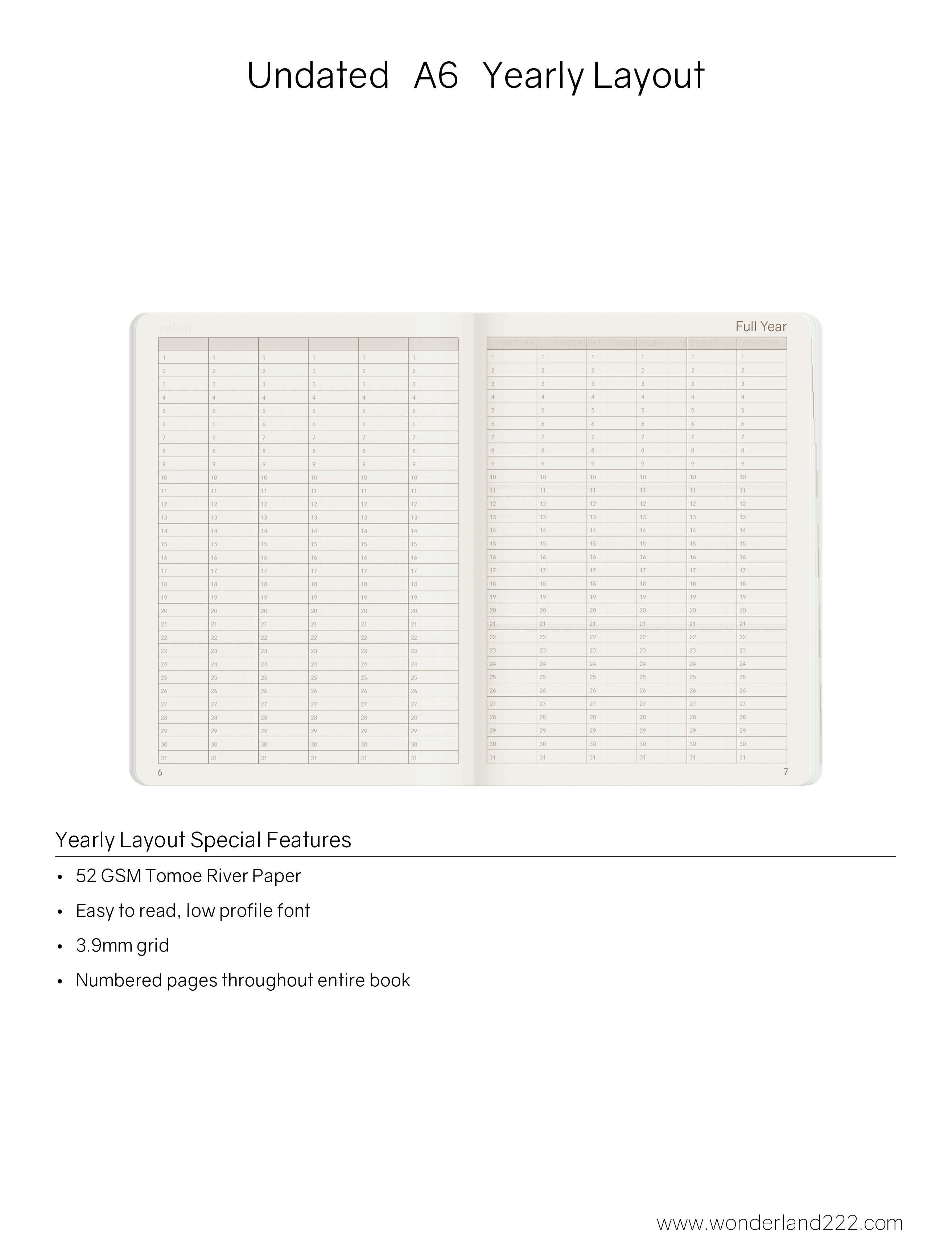 A6 Undated Weekly Planner v.1 | 2022 Edition | Core | Stacked Weekends