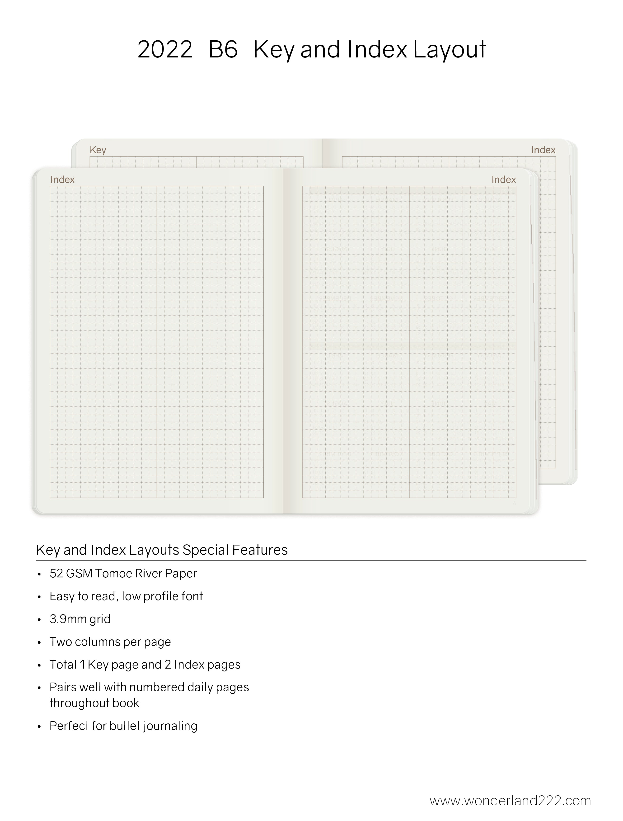 Sale | 2022 B6 Weekly Planner | 52gsm Tomoe River Paper | Core | Stacked