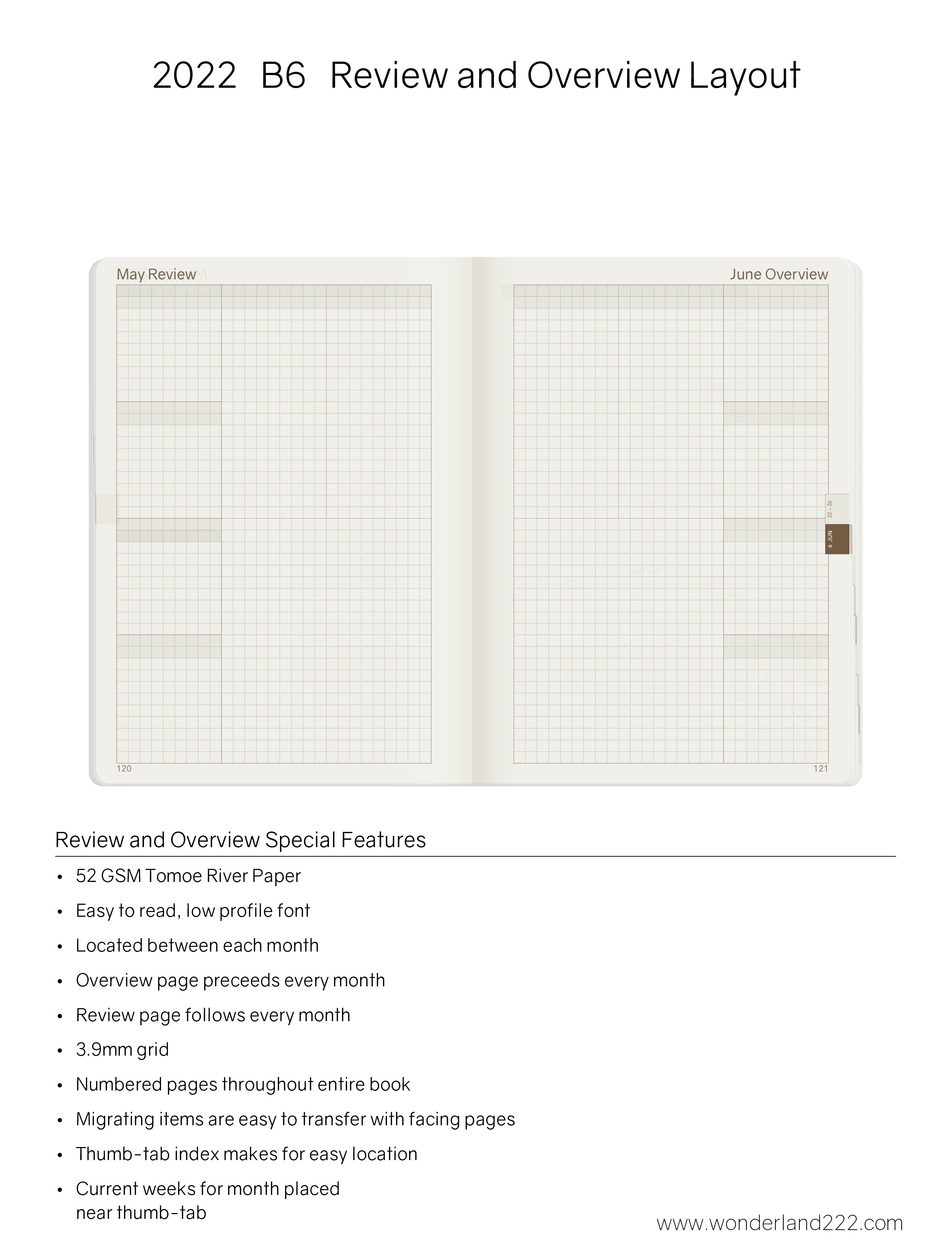 Sale | 2022 B6 Weekly Planner | 52gsm Tomoe River Paper | Core | Stacked