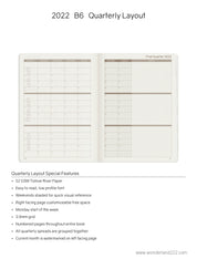 Sale | 2022 B6 Weekly Planner | 52gsm Tomoe River Paper | Core | Stacked