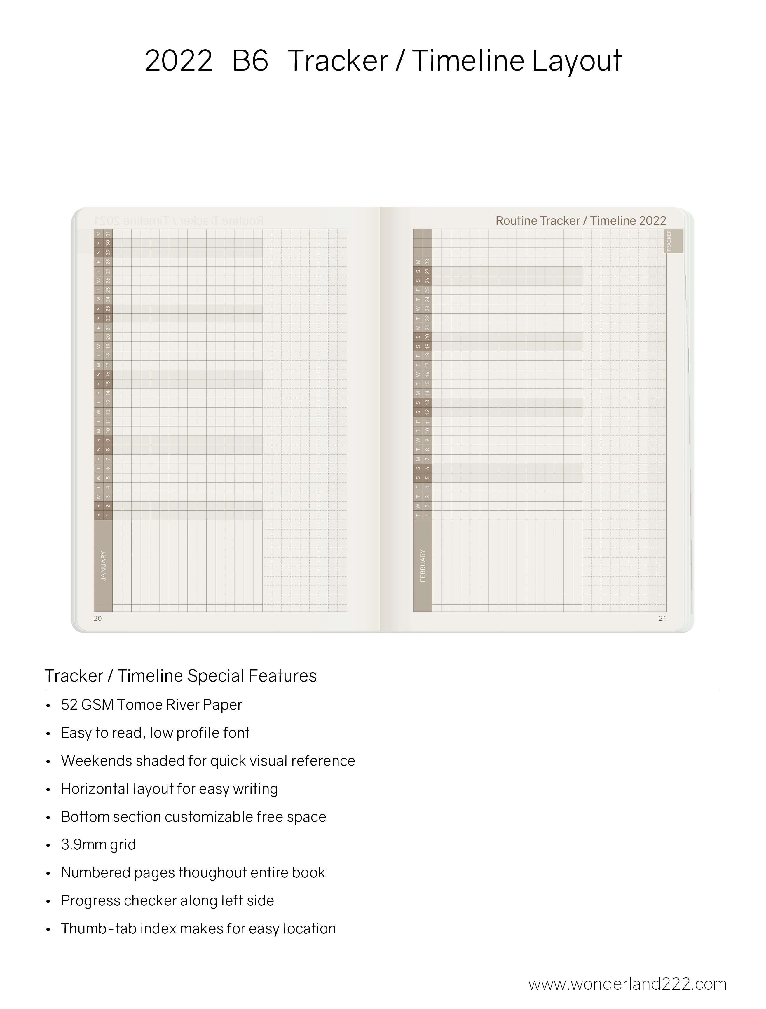 Sale | 2022 B6 Weekly Planner | 52gsm Tomoe River Paper | Core | Stacked