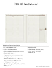 Sale | 2022 B6 Weekly Planner | 52gsm Tomoe River Paper | Core | Stacked