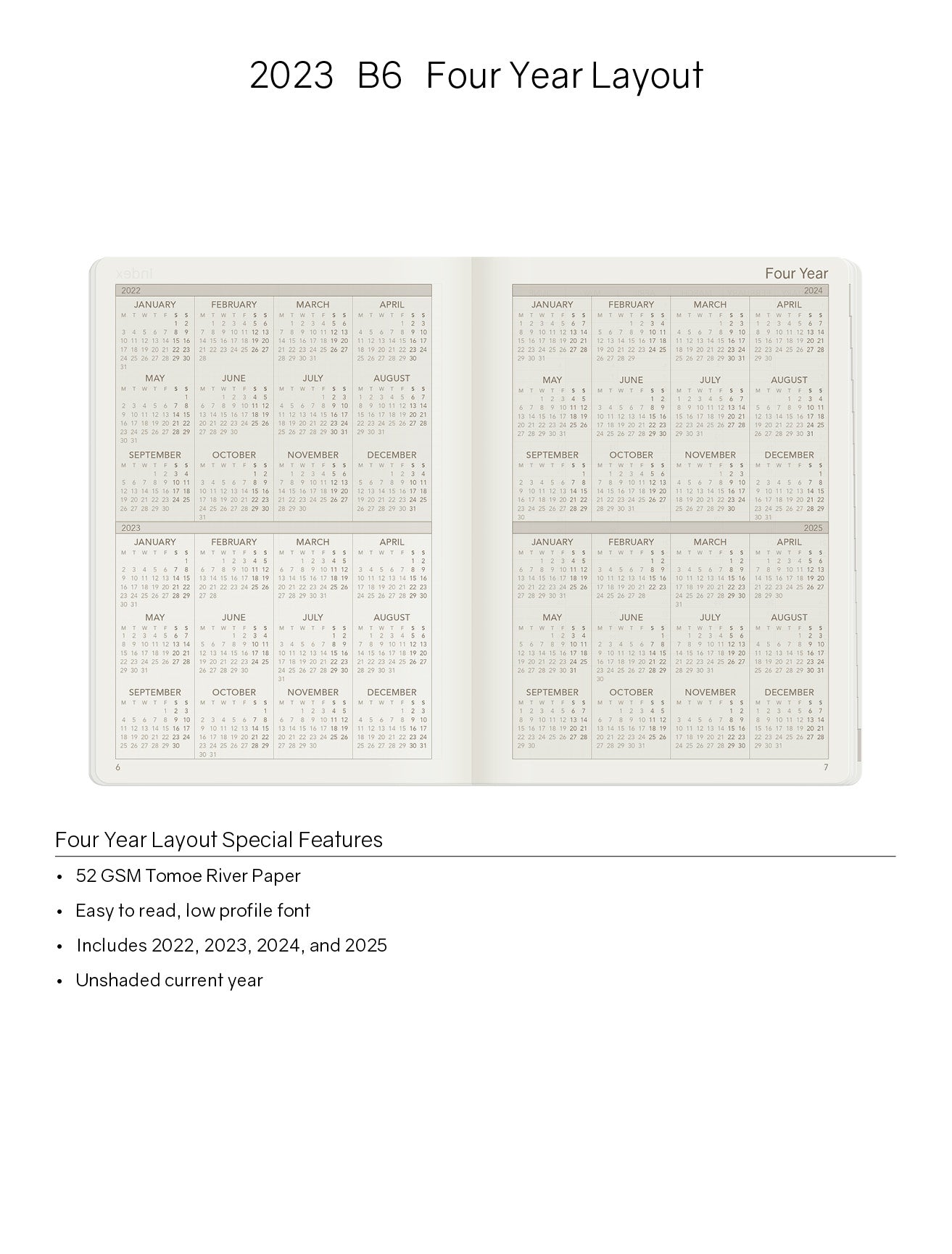 Sale | 2023 B6 Weekly Planner | 52gsm Tomoe River Paper | Core | Stacked Weekends