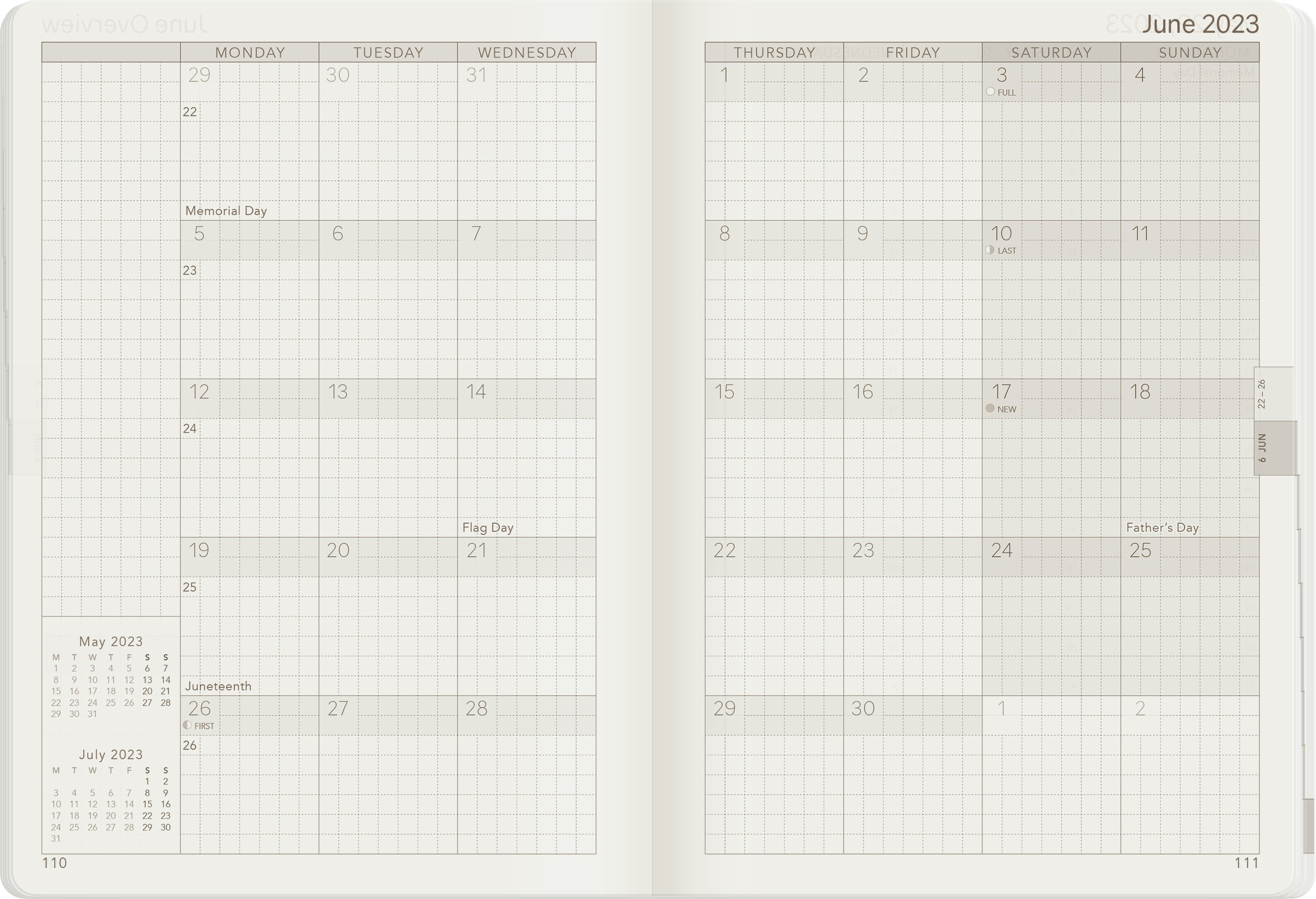 Sale | 2023 B6 Weekly Planner | 52gsm Tomoe River Paper | Core | Stacked Weekends
