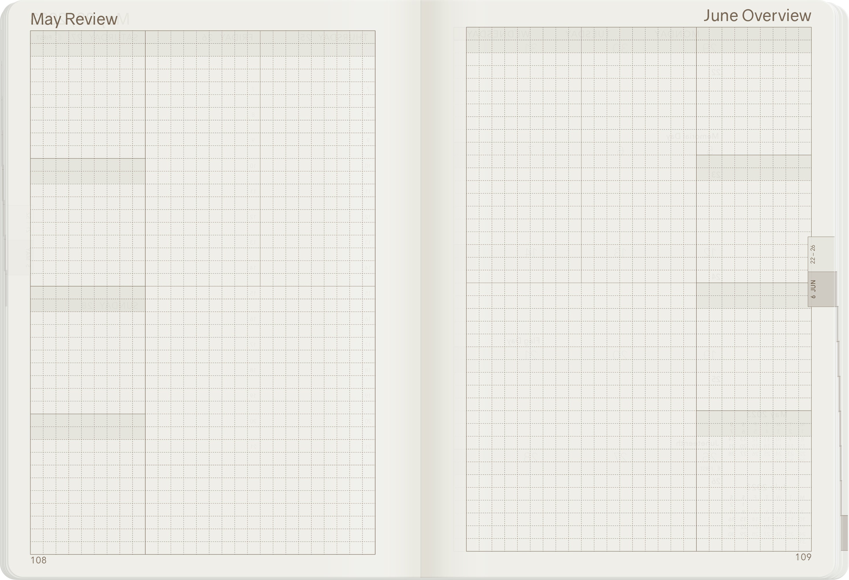 Sale | 2023 B6 Weekly Planner | 52gsm Tomoe River Paper | Core | Stacked Weekends