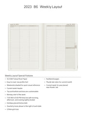 Sale | 2023 B6 Weekly Planner | 52gsm Tomoe River Paper | Core | Stacked Weekends