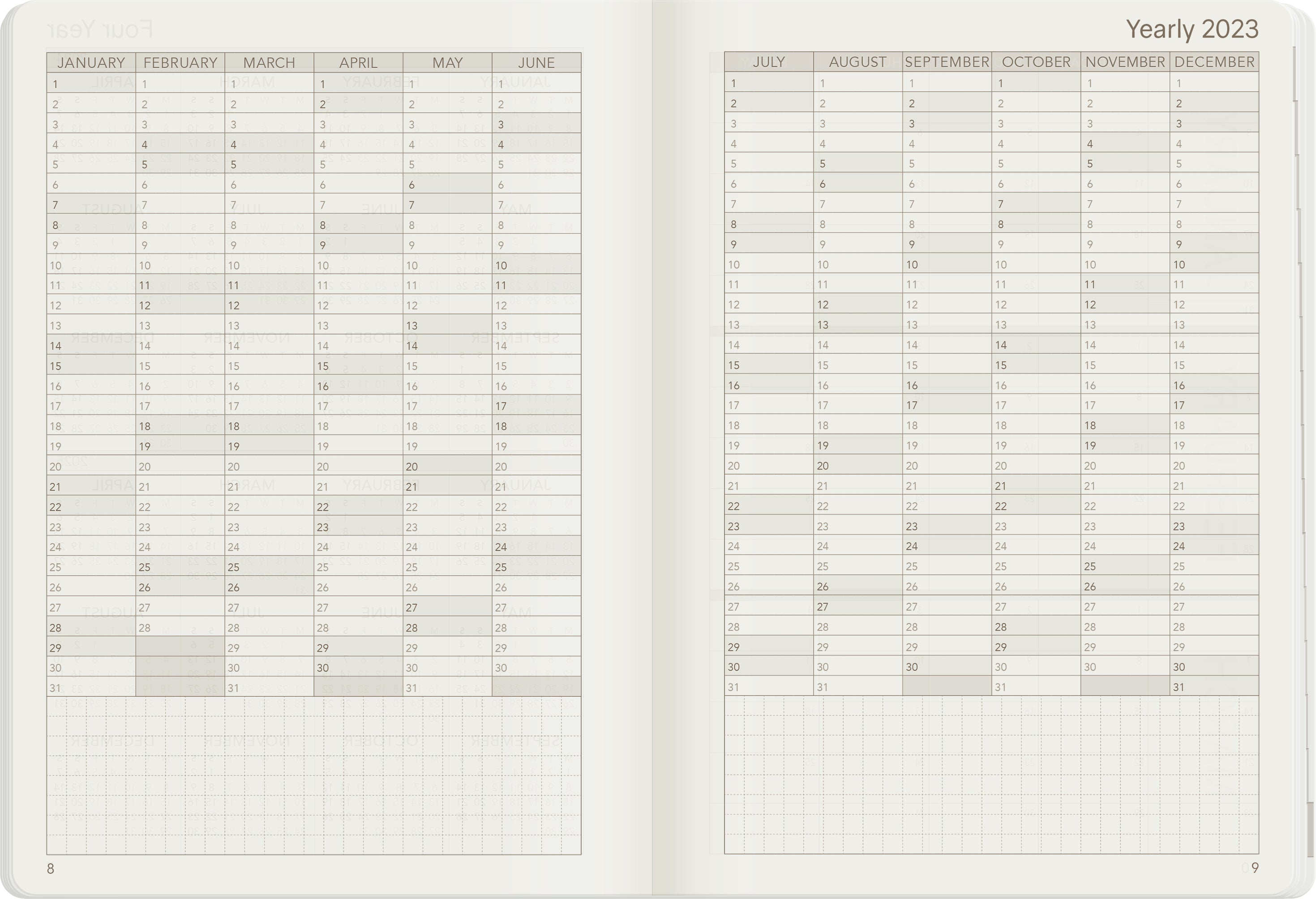 Sale | 2023 B6 Weekly Planner | 52gsm Tomoe River Paper | Core | Stacked Weekends